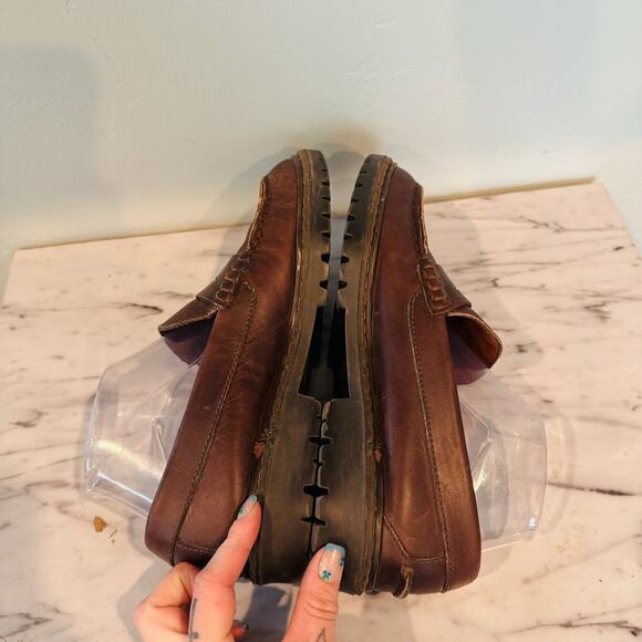 Eddie Bauer Brown Leather Loafers Men’s Size 9 - Picture 6 of 10